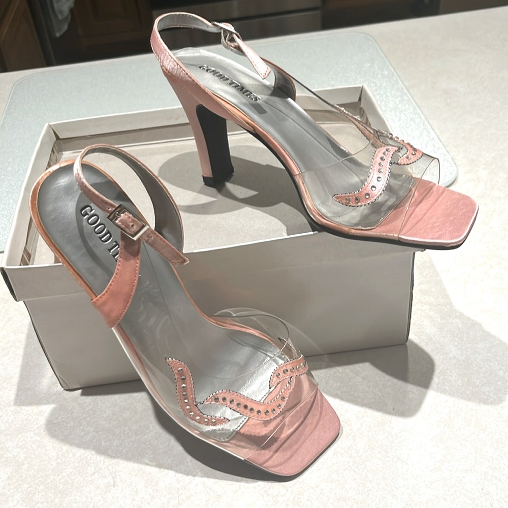GOOD TIMES | Clear pink heels, crystal details | Sz 9 - Picture 2 of 8